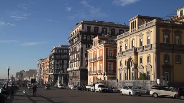 Neapels Gamla Historiska Centrum Neapel Italien Streats Och Byggnader Napoli — Stockvideo