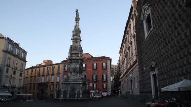 Napoli Eski Tarihi Merkezi Napoli Talya Streats Binalar Napoli — Stok video