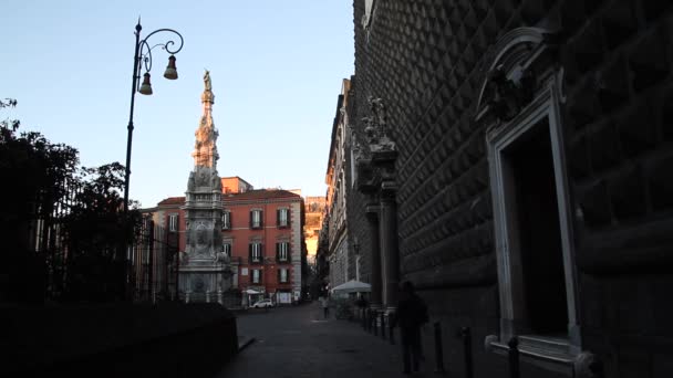 那不勒斯老历史中心 那不勒斯 意大利 那不勒斯的 Streats 和建筑 — 图库视频影像