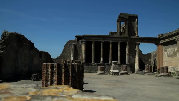 Reruntuhan Bersejarah Romawi Penggalian Pompei Italia Pompei Scavi Napoli — Stok Video