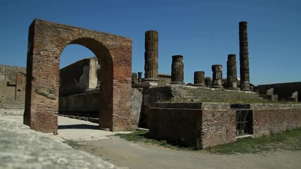 Rovine Storiche Romane Scavi Pompei Italia Pompei Scavi Napoli — Video Stock