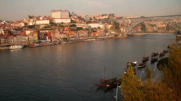 Porto Eski Görünümünü Güzel Portekizce Şehir Oporto Portekiz — Stok video