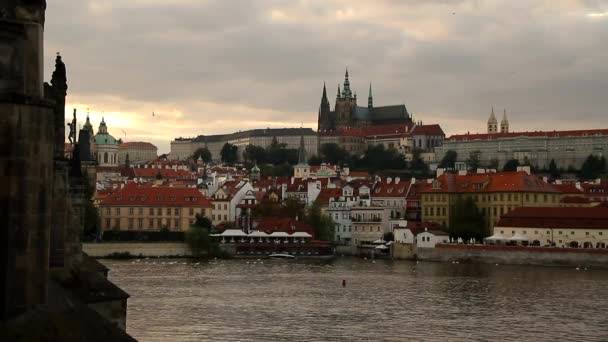 Blick Auf Prag Alte Und Schöne Tschechische Stadt — Stockvideo