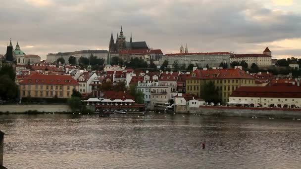 Prag Eski Görünümünü Güzel Çek Şehir — Stok video