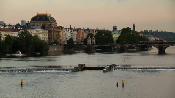 View Prague Old Beautiful Czech City — Stock Video