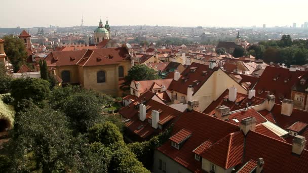 Vista Praga Cidade Checa Velha Bonita — Vídeo de Stock