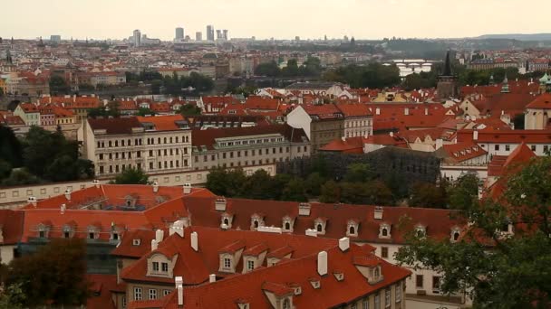 Blick Auf Prag Alte Und Schöne Tschechische Stadt — Stockvideo