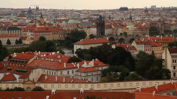 Blick Auf Prag Alte Und Schöne Tschechische Stadt — Stockvideo