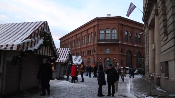 Historische Centrum Van Riga Hoofdstad Van Letland Riga Kerst Tijd — Stockvideo