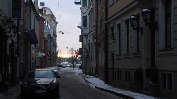 Riga Lettország Fővárosa Történelmi Központjában Riga Karácsonykor Európai Város Tél — Stock videók