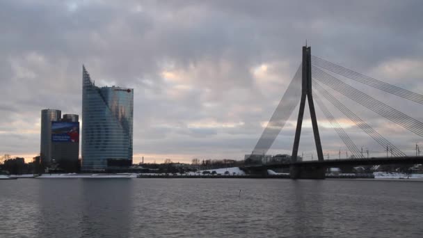 Historische Centrum Van Riga Hoofdstad Van Letland Riga Kerst Tijd — Stockvideo