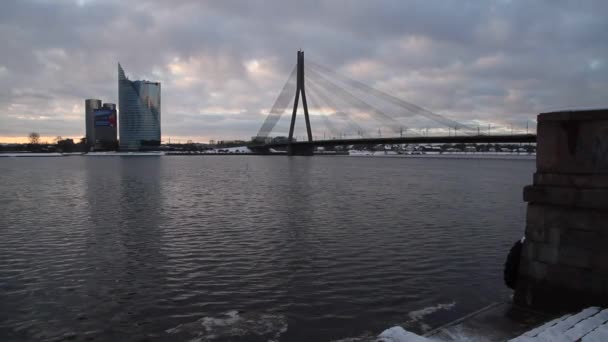 Riga Letonya Başkenti Tarihi Merkezinde Riga Zirvesinde Noel Zamanı Kış — Stok video