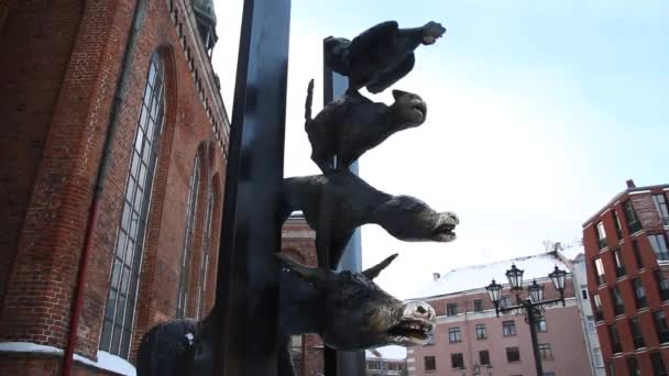 Historische Centrum Van Riga Hoofdstad Van Letland Riga Kerst Tijd — Stockvideo