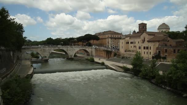 Pohled Řím Itálie Roma Architektura Památky Staré Známé Ulice Atrakce — Stock video