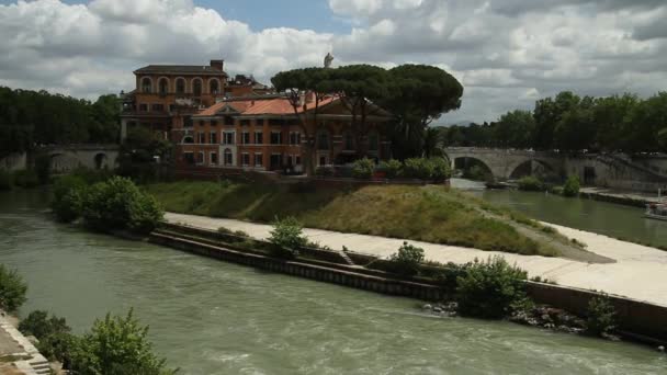 Nézd Róma Olaszország Roma Építészet Tereptárgyak Régi Híres Utcák Látnivalók — Stock videók