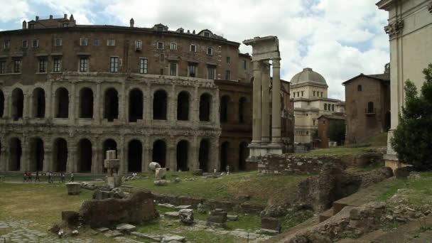 イタリア ローマのビュー ローマ建築とランドマーク 古い有名な通り 観光スポットや世界遺産 — ストック動画