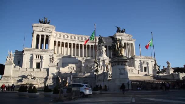 Pohled Řím Itálie Roma Architektura Památky Staré Známé Ulice Atrakce — Stock video