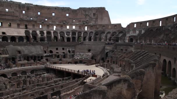 Вид Колизей Риме Италия Римская Архитектура Достопримечательности Старая Знаменитая Достопримечательность — стоковое видео