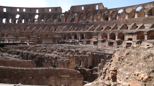 Vista Del Coliseo Roma Italia Arquitectura Romana Monumentos Atracción Antigua — Vídeos de Stock