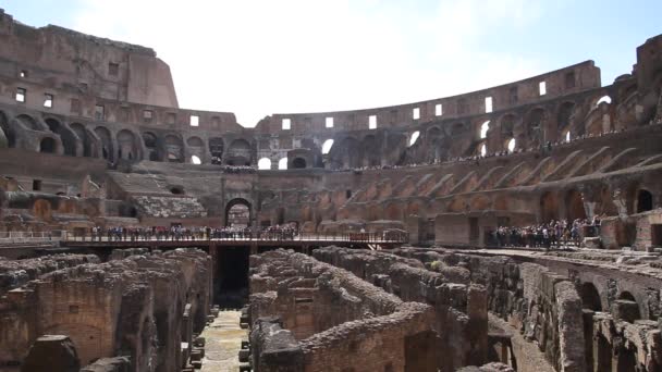 Över Colosseum Rom Italien Romersk Arkitektur Och Sevärdheter Gamla Och — Stockvideo