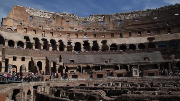 Weergave Van Colosseum Rome Italië Romeinse Architectuur Monumenten Oude Beroemde — Stockvideo