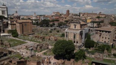 Roma, İtalya Roma Forumu. Roma mimarisi ve Simgesel. Roma ve İtalya'nın eski ve ünlü cazibe.