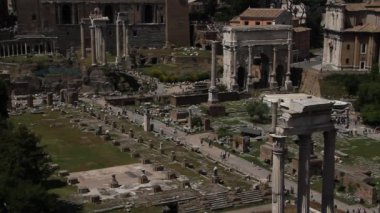 Roma, İtalya Roma Forumu. Roma mimarisi ve Simgesel. Roma ve İtalya'nın eski ve ünlü cazibe.