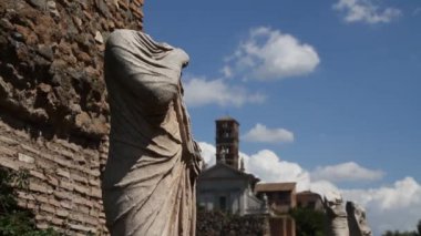 Roma, İtalya Roma Forumu. Roma mimarisi ve Simgesel. Roma ve İtalya'nın eski ve ünlü cazibe.