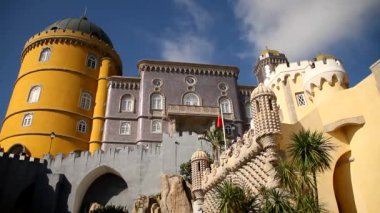 Sintra, Portekiz Pena Sarayı. Sintra belediyesinde romantik castle. 19. yüzyıl Ulusal Anıtı. Romantizm tarzı. UNESCO Dünya Mirası nesne.