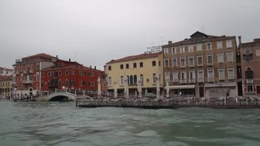 Kış, Ocak, İtalyan Venedik kanallar görünümünü venezia, Venedik. Eski binalar, kanallar, su.