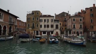Kış, Ocak, İtalyan Venedik kanallar görünümünü venezia, Venedik. Eski binalar, kanallar, su.