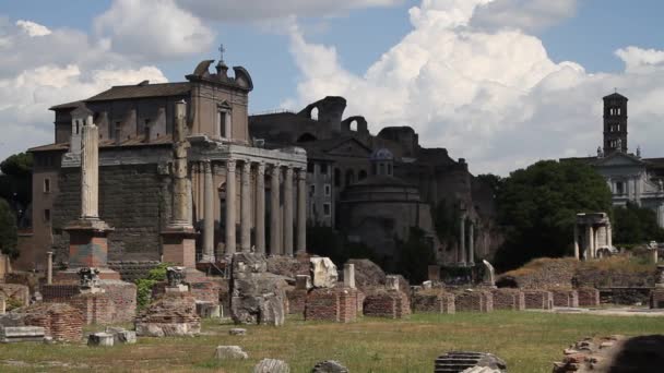 Forum Romanum Rom Italien Romersk Arkitektur Och Sevärdheter Gamla Och — Stockvideo