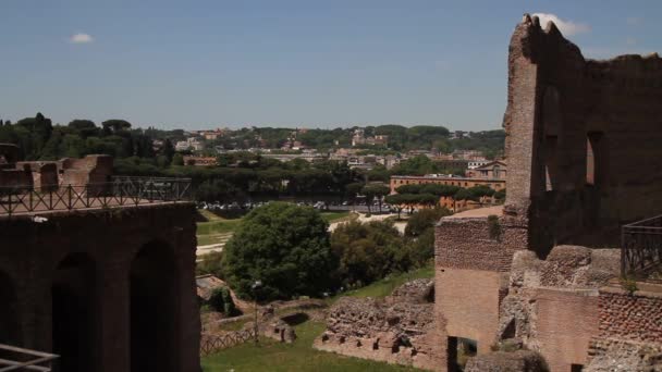 Römisches Forum Rom Italien Römische Architektur Und Wahrzeichen Alte Und — Stockvideo