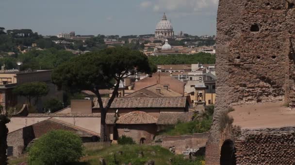 Forum Romanum Rom Italien Romersk Arkitektur Och Sevärdheter Gamla Och — Stockvideo