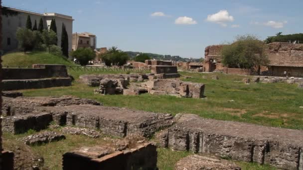 Ρωμαϊκό Φόρουμ Ρώμη Ιταλία Ρωμαϊκή Αρχιτεκτονική Και Μνημεία Παλιά Και — Αρχείο Βίντεο