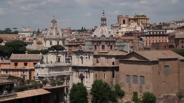 Fórum Romano Roma Itália Arquitetura Romana Marcos Velha Famosa Atração — Vídeo de Stock