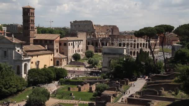 Roma Talya Roma Forumu Roma Mimarisi Simgesel Roma Talya Nın — Stok video