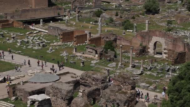 Roman Forum Římě Římská Architektura Památky Staré Slavné Atrakcí Říma — Stock video