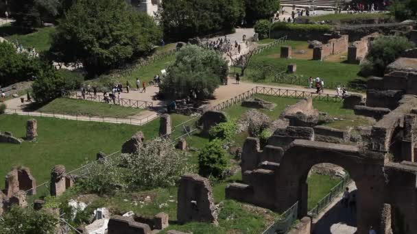 Fórum Romano Roma Itália Arquitetura Romana Marcos Velha Famosa Atração — Vídeo de Stock