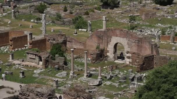 Römisches Forum Rom Italien Römische Architektur Und Wahrzeichen Alte Und — Stockvideo