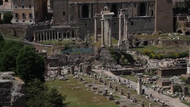 Fórum Romano Roma Itália Arquitetura Romana Marcos Velha Famosa Atração — Vídeo de Stock