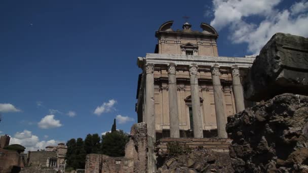 イタリア ローマのフォロ ロマーノ ローマ建築とランドマーク ローマ イタリアの古い 有名な魅力 — ストック動画