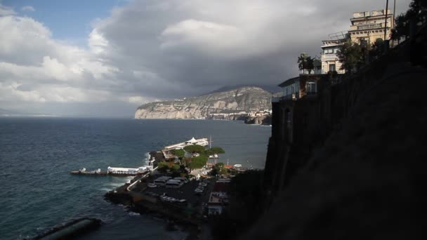 Sorrento Amalfi Coast Italy Medieterranean Sea Beautiful Resort Epic Landscape — Stock Video