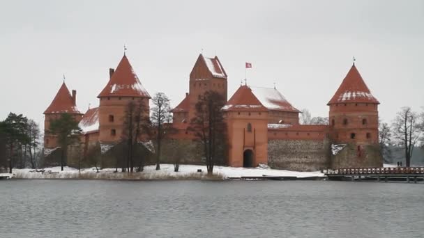 Trakai Castle Bei Vilnus Litauen — Stockvideo