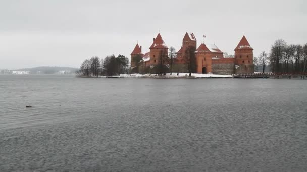 Castelo Trakai Perto Vilnus Lituânia — Vídeo de Stock