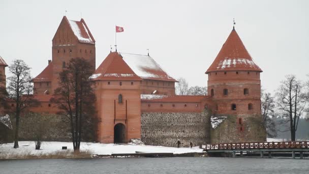 Trakai Замок Біля Вільнюс Литва — стокове відео