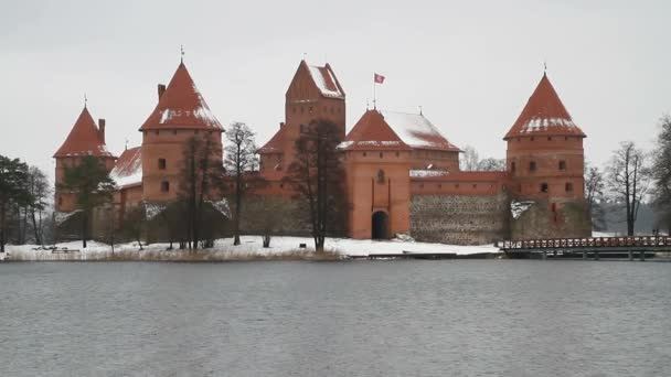 立陶宛 Vilnus 附近的特拉凯城堡 — 图库视频影像