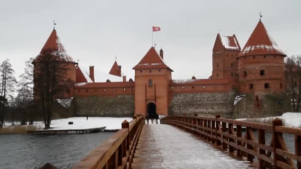 Trakai Κάστρο Κοντά Στο Vilnus Λιθουανία — Αρχείο Βίντεο