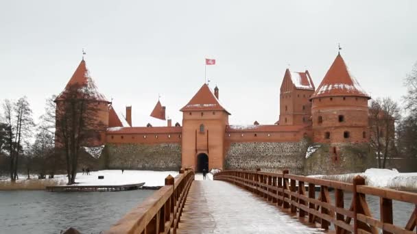 Trakai Slott Nära Vilnius Litauen — Stockvideo