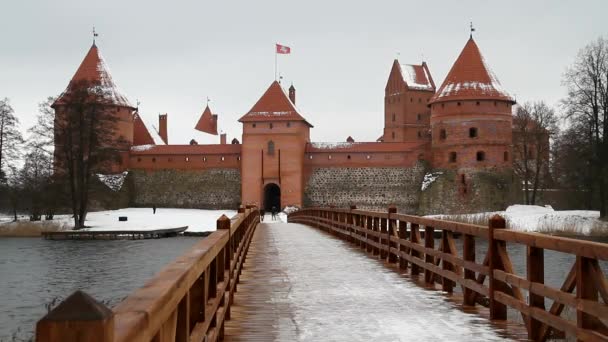 Trakai Kasteel Buurt Van Vilnus Litouwen — Stockvideo